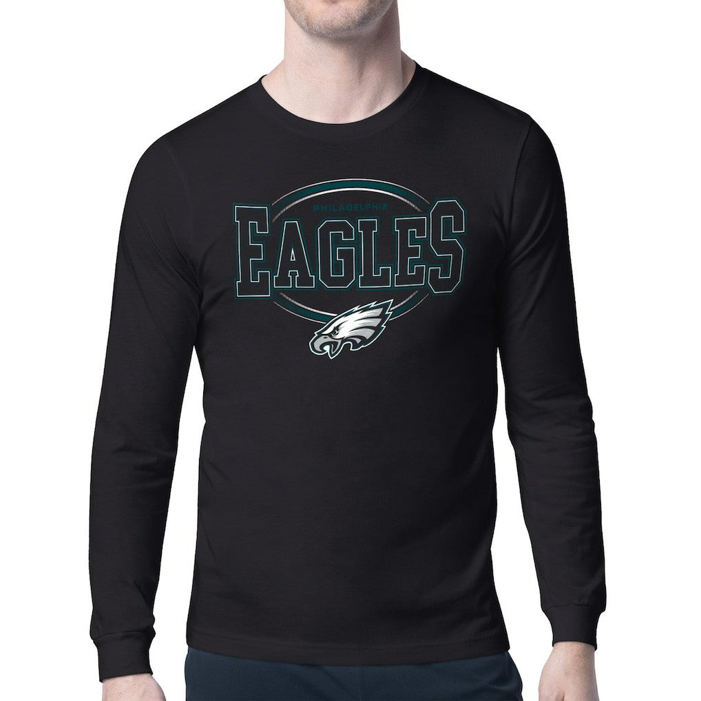 Philadelphia Eagles Starter Team Track Graphic Long Sleeve T-Shirt Black