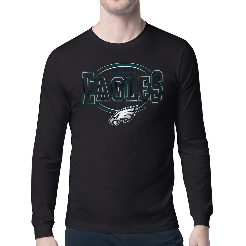 Philadelphia Eagles Starter Team Track Graphic Long Sleeve T-Shirt Black