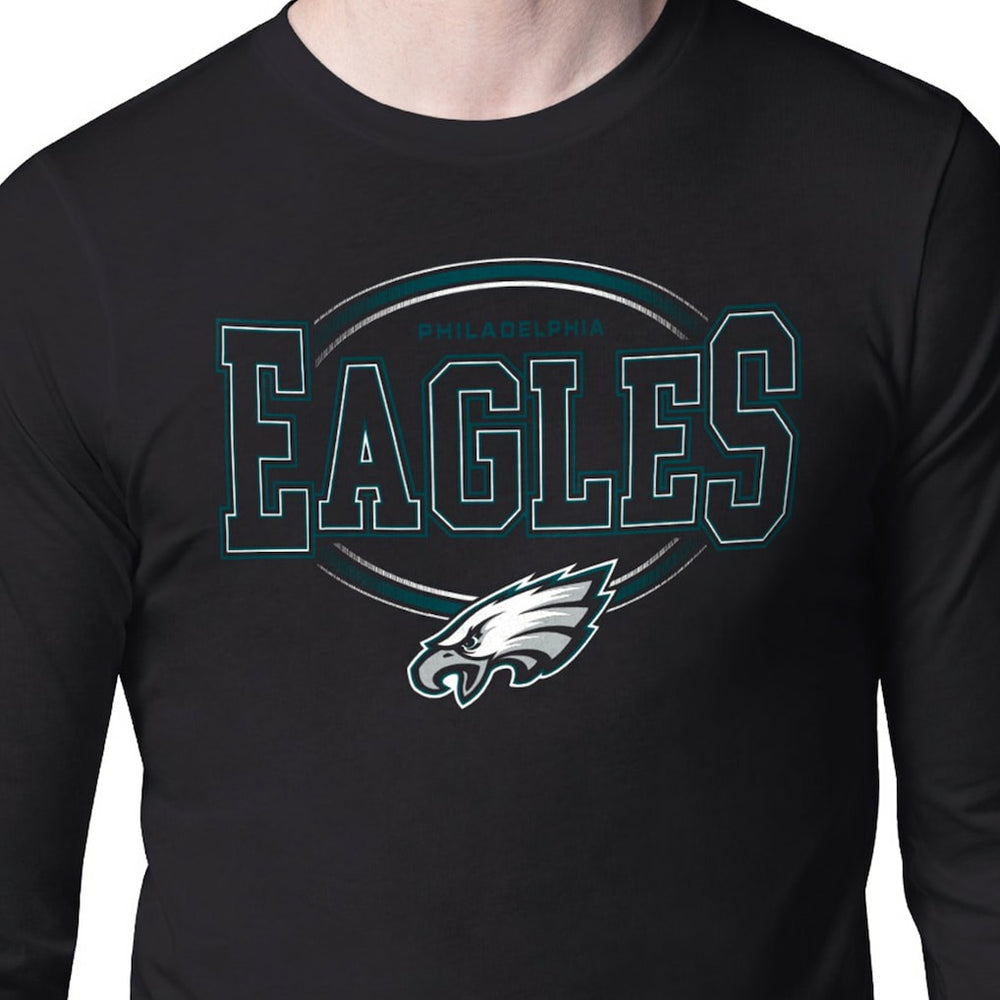 Philadelphia Eagles Starter Team Track Graphic Long Sleeve T-Shirt Black