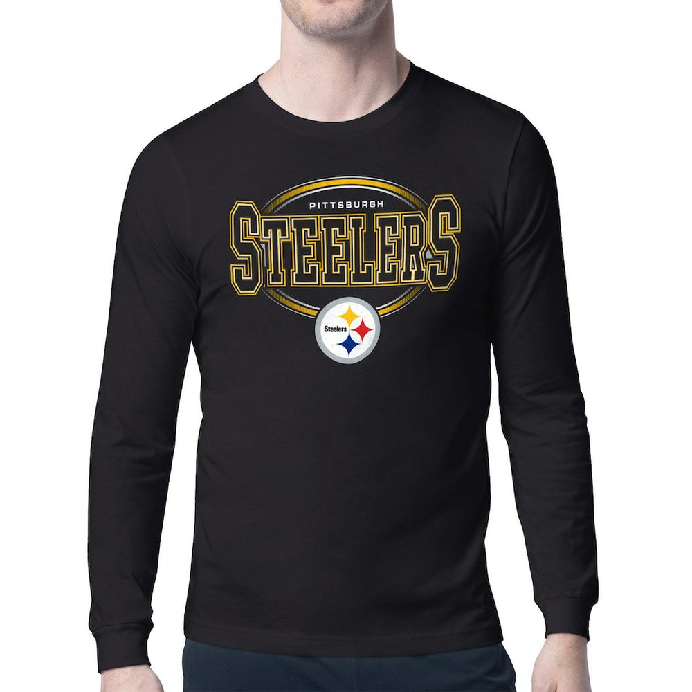 Pittsburgh Steelers Starter Team Track Graphic Long Sleeve T-Shirt Black