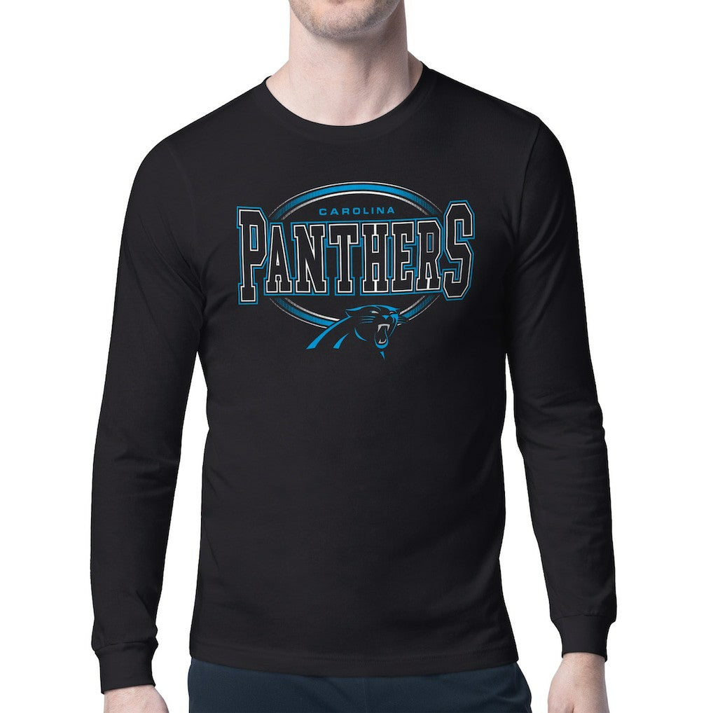 Carolina Panthers Starter Team Track Graphic Long Sleeve T-Shirt Black