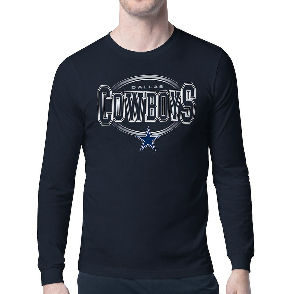 Dallas Cowboys Starter Team Track Graphic Long Sleeve T-Shirt Navy