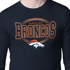 Denver Broncos Starter Team Track Graphic Long Sleeve T-Shirt Navy