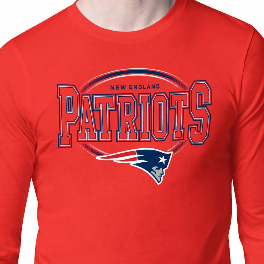 New England Patriots Starter Team Track Graphic Long Sleeve T-Shirt Red