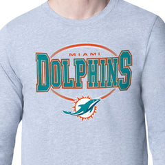 Miami Dolphins Starter Team Track Graphic Long Sleeve T-Shirt Gray