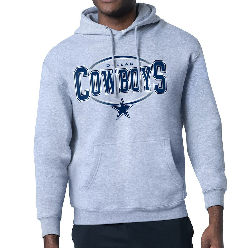 Dallas Cowboys Starter Team Track Graphic Pullover Hoodie Heather Gray
