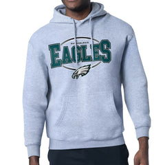 Philadelphia Eagles Starter Team Track Graphic Pullover Hoodie Heather Gray