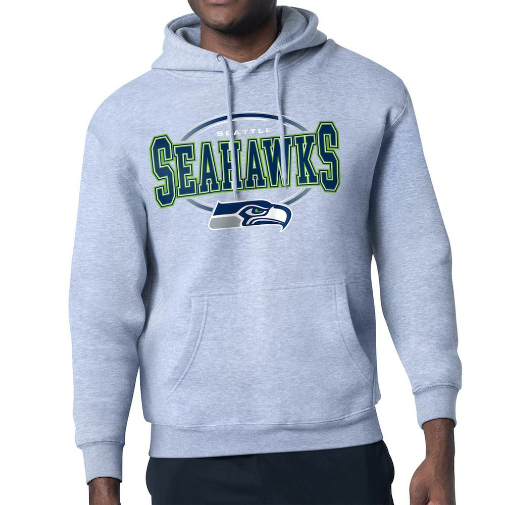 Seattle Seahawks Starter Team Track Graphic Pullover Hoodie Heather Gray