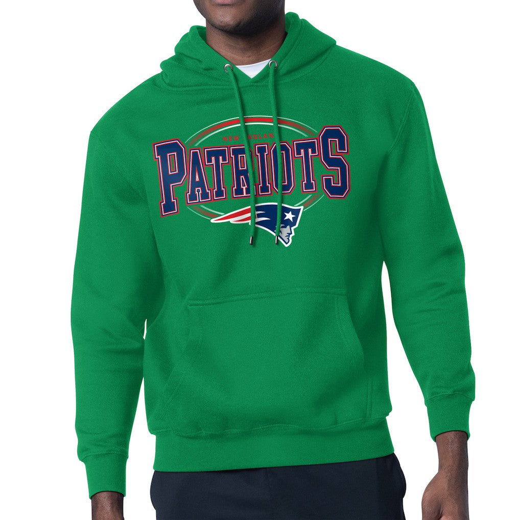 New England Patriots Starter Team Track Graphic Pullover Hoodie Kelly Green