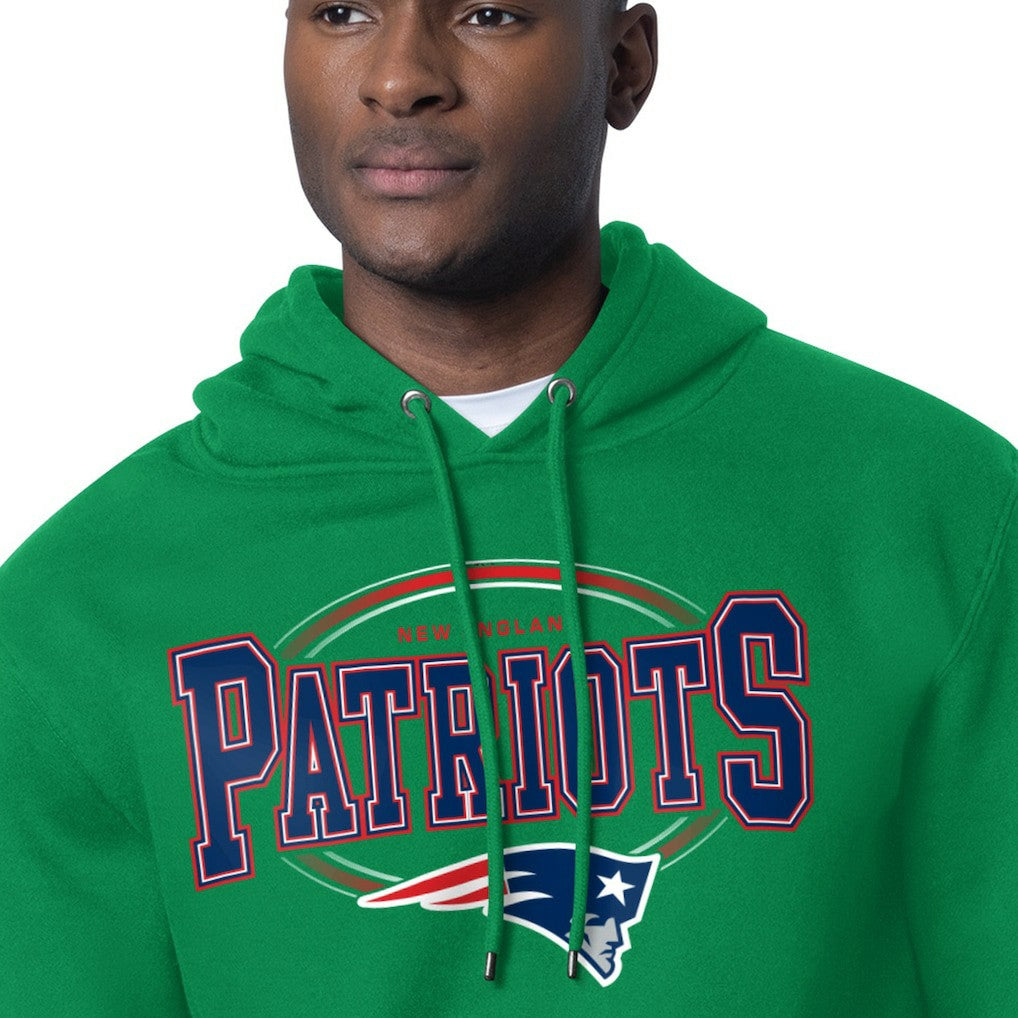New England Patriots Starter Team Track Graphic Pullover Hoodie Kelly Green