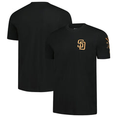 San Diego Padres New Era Bronze Logo with Cross Bats Established T-Shirt - Black - New Era on Sale
