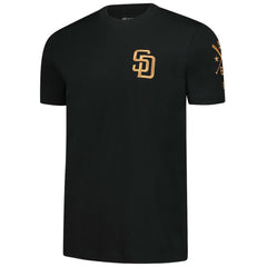 San Diego Padres New Era Bronze Logo with Cross Bats Established T-Shirt - Black - New Era on Sale
