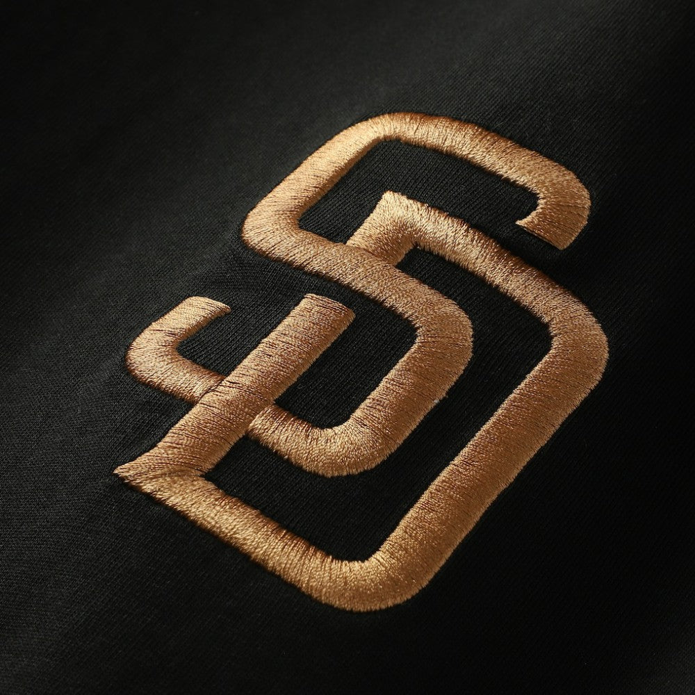 San Diego Padres New Era Bronze Logo with Cross Bats Established T-Shirt - Black - New Era on Sale