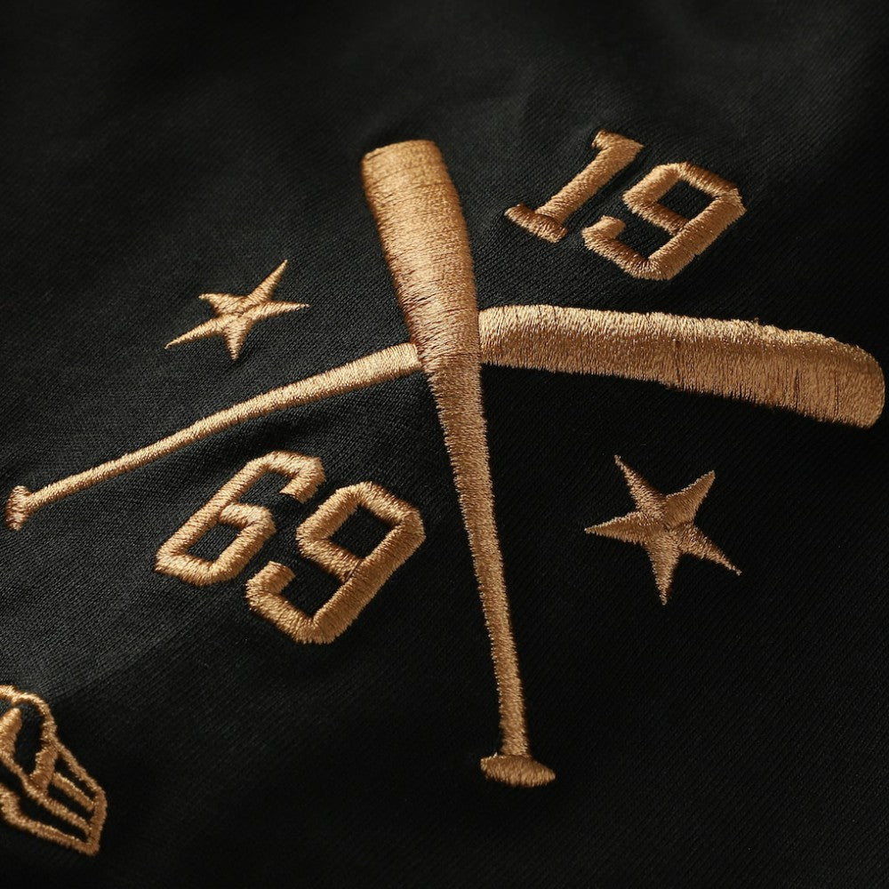 San Diego Padres New Era Bronze Logo with Cross Bats Established T-Shirt - Black - New Era on Sale