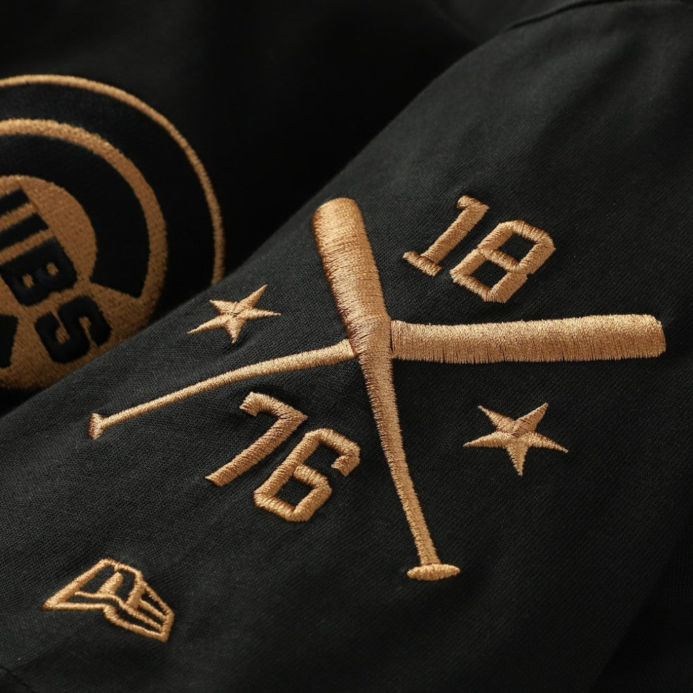 Chicago Cubs New Era Bronze Logo with Cross Bats Established T-Shirt - Black - New Era on Sale