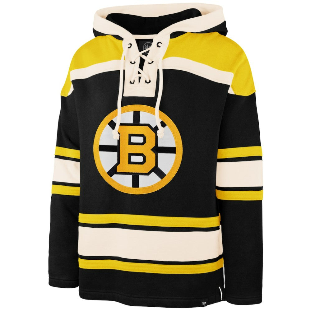 David Pastrnak Boston Bruins '47 Player Name & Number Lacer Hoodie - Black - NHL 203347778
