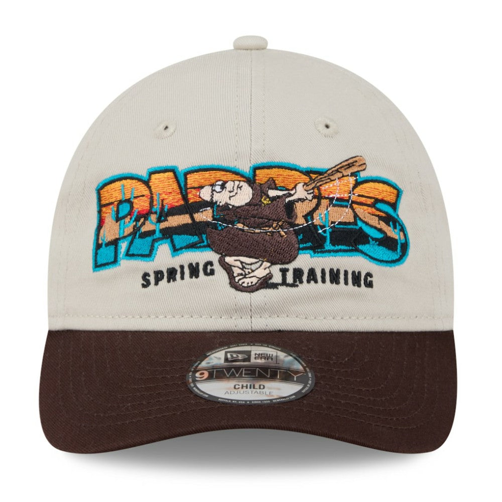 San Diego Padres New Era Youth 2026 Spring Training Fan Pack Batter 9TWENTY Adjustable Hat - Stone/Brown - New Era Discount