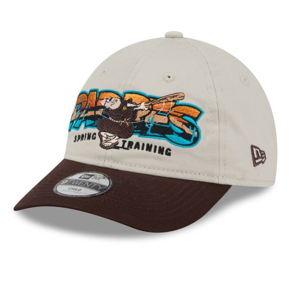 San Diego Padres New Era Youth 2026 Spring Training Fan Pack Batter 9TWENTY Adjustable Hat - Stone/Brown - New Era Discount