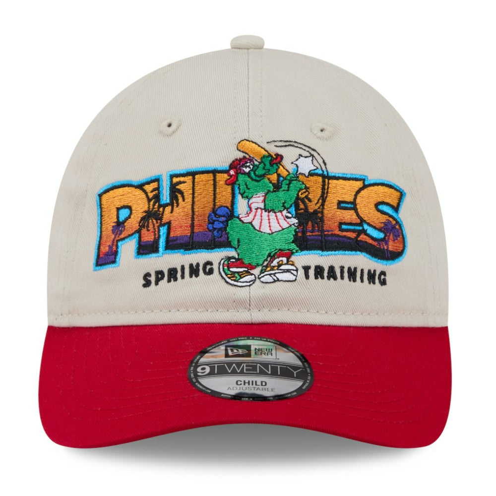 Philadelphia Phillies New Era Youth 2026 Spring Training Fan Pack Batter 9TWENTY Adjustable Hat - Stone/Red - New Era Lifestyle