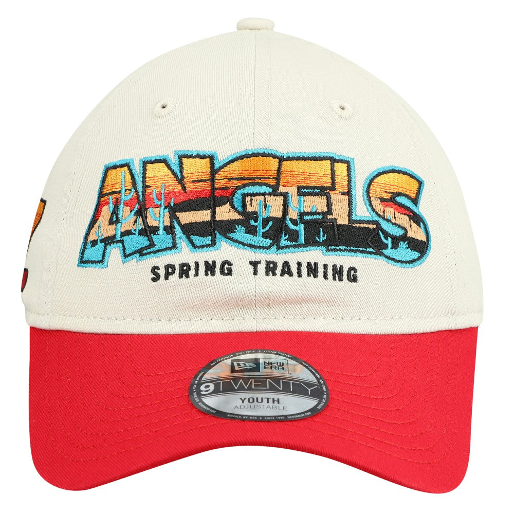 Los Angeles Angels New Era Youth 2026 Spring Training Fan Pack Batter 9TWENTY Adjustable Hat - Stone/Red - New Era Online