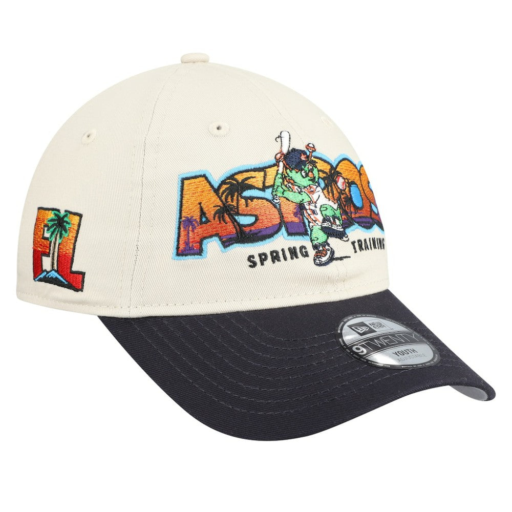 Houston Astros New Era Youth 2026 Spring Training Fan Pack Batter 9TWENTY Adjustable Hat - Stone/Navy - New Era Discount