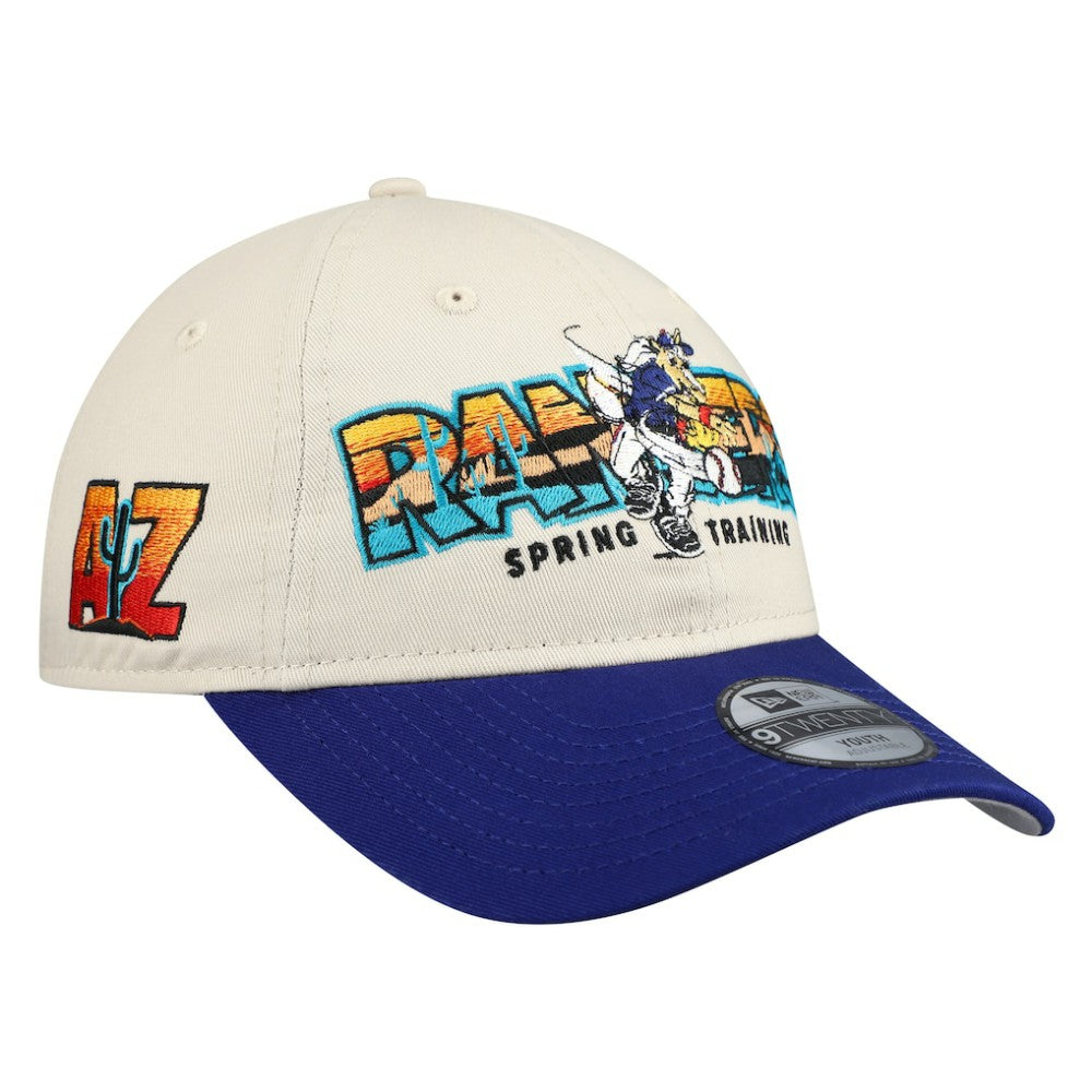 Texas Rangers New Era Youth 2026 Spring Training Fan Pack Batter 9TWENTY Adjustable Hat - Stone/Royal - New Era Lifestyle