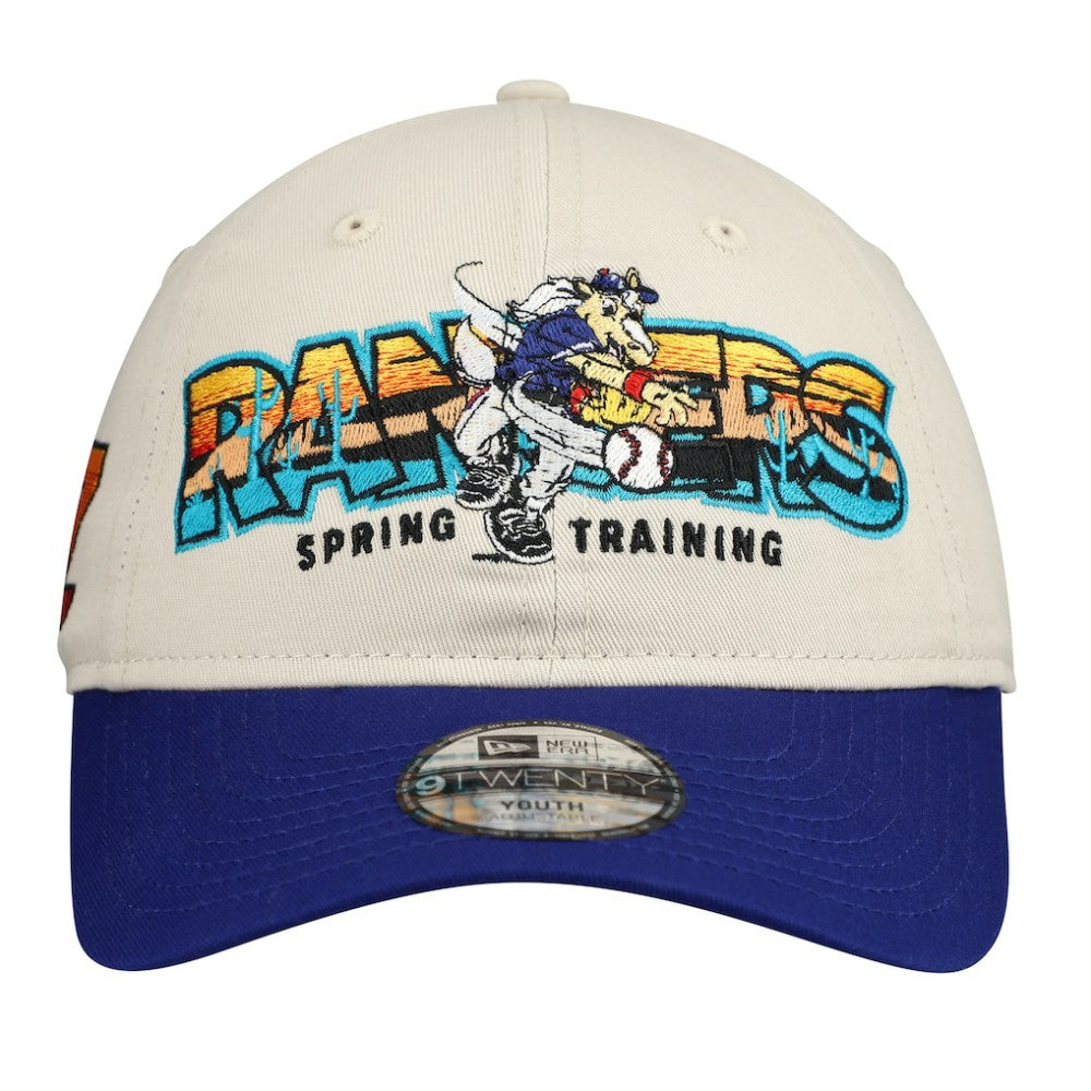 Texas Rangers New Era Youth 2026 Spring Training Fan Pack Batter 9TWENTY Adjustable Hat - Stone/Royal - New Era Lifestyle