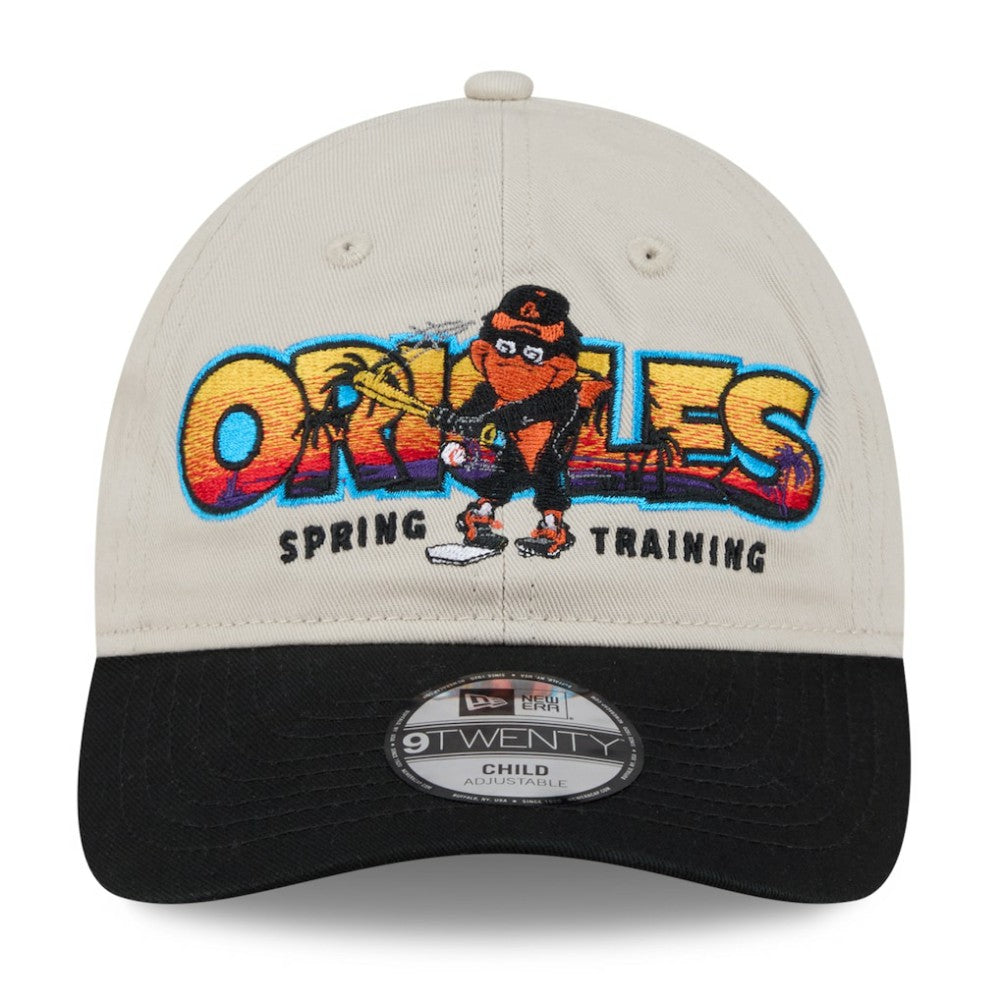Baltimore Orioles New Era Youth 2026 Spring Training Fan Pack Batter 9TWENTY Adjustable Hat - Stone/Black - New Era Online