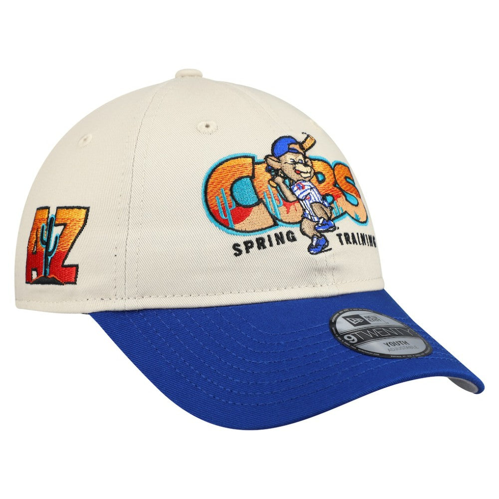 Chicago Cubs New Era Youth 2026 Spring Training Fan Pack Batter 9TWENTY Adjustable Hat - Stone/Royal - New Era Sale