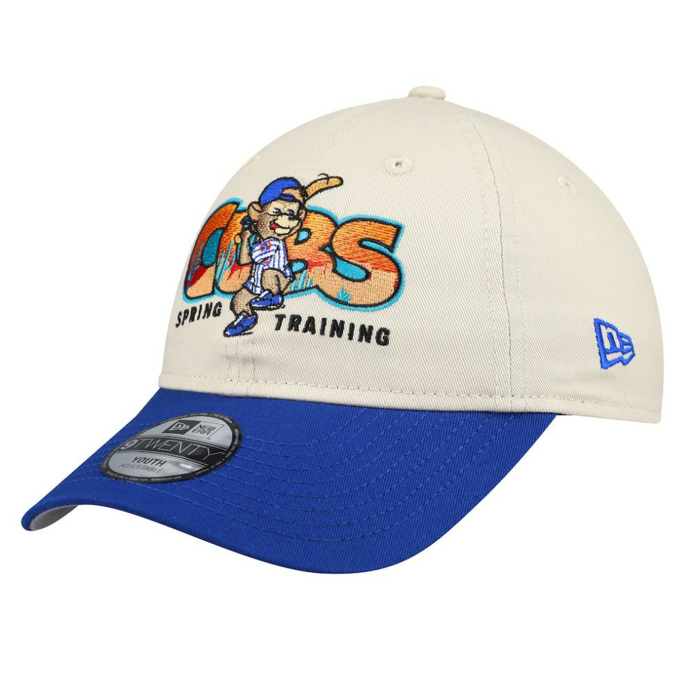 Chicago Cubs New Era Youth 2026 Spring Training Fan Pack Batter 9TWENTY Adjustable Hat - Stone/Royal - New Era Sale