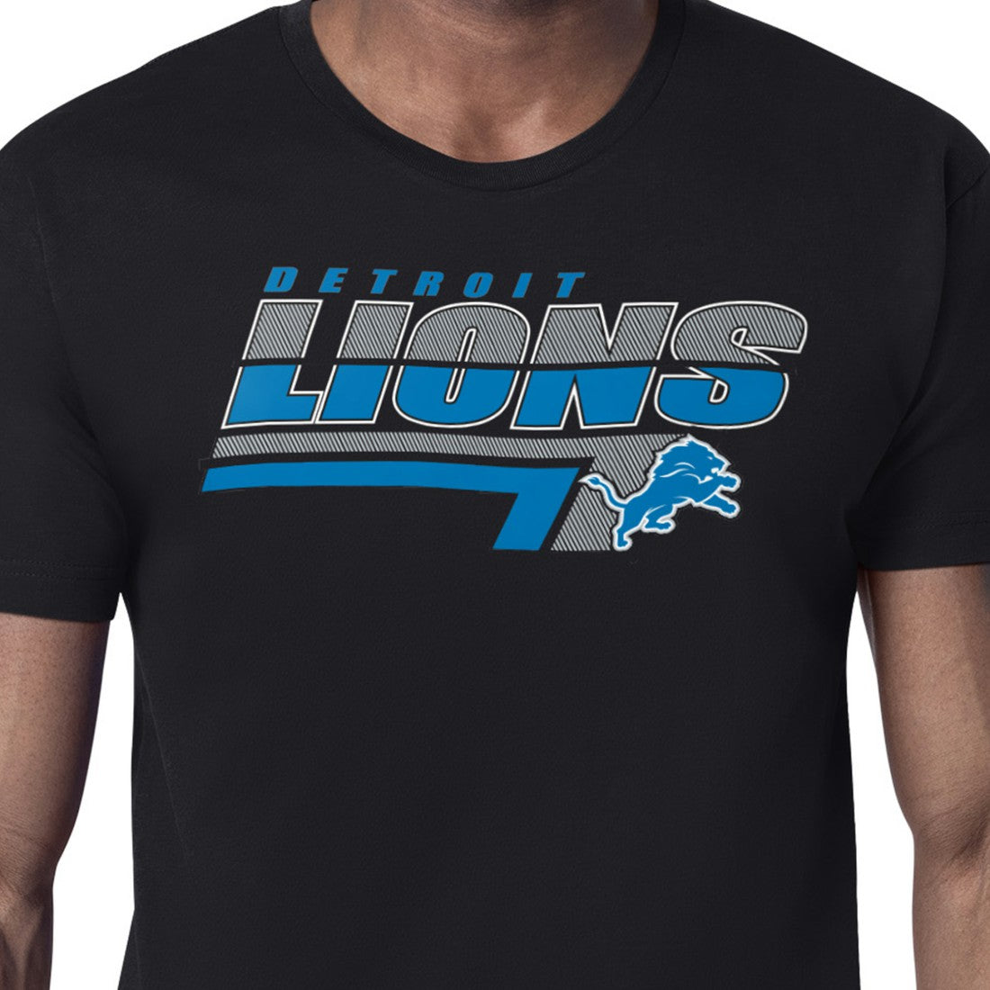 Detroit Lions Starter Logo Push Graphic T-Shirt Black