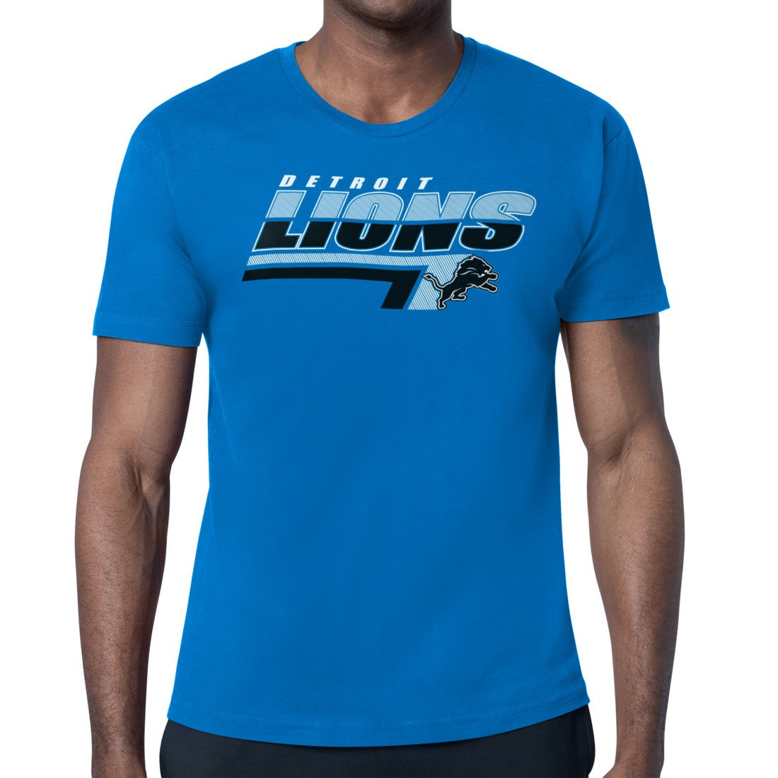 Detroit Lions Starter Logo Push Graphic T-Shirt Blue