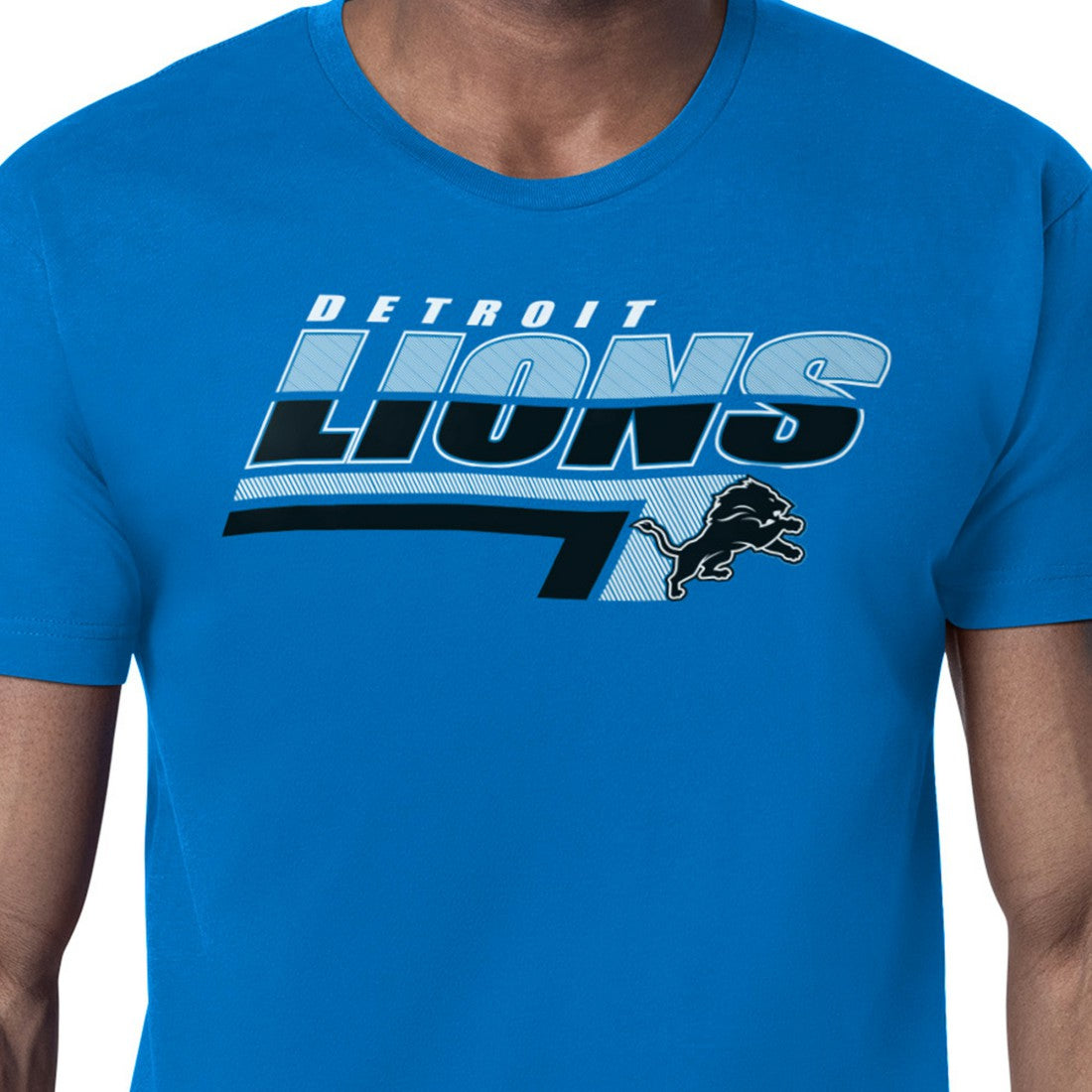 Detroit Lions Starter Logo Push Graphic T-Shirt Blue
