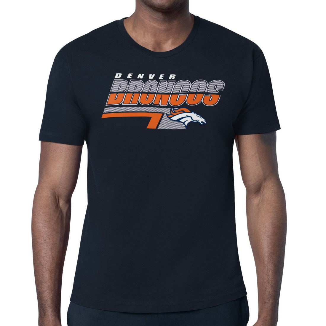 Denver Broncos Starter Logo Push Graphic T-Shirt Navy