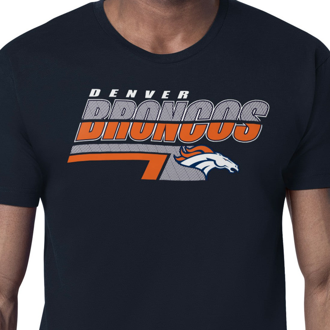 Denver Broncos Starter Logo Push Graphic T-Shirt Navy