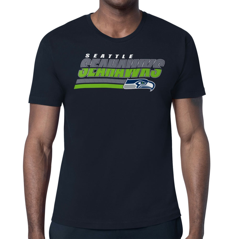 Seattle Seahawks Starter Logo Push Graphic T-Shirt College Navy