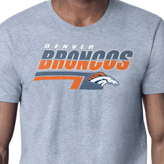 Denver Broncos Starter Logo Push Graphic T-Shirt Heather Gray