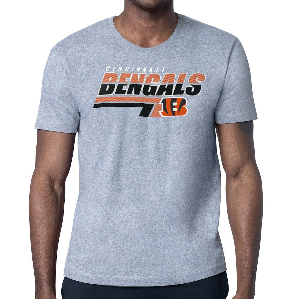 Cincinnati Bengals Starter Logo Push Graphic T-Shirt Heather Gray