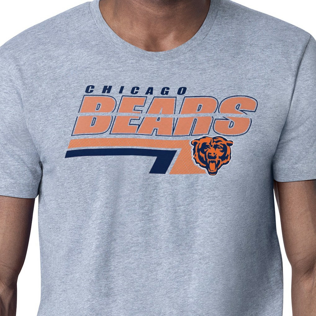 Chicago Bears Starter Logo Push Graphic T-Shirt Heather Gray