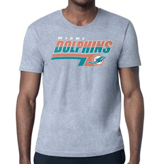 Miami Dolphins Starter Logo Push Graphic T-Shirt Heather Gray
