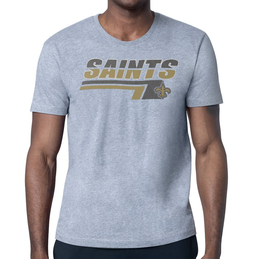 New Orleans Saints Starter Logo Push Graphic T-Shirt Heather Gray