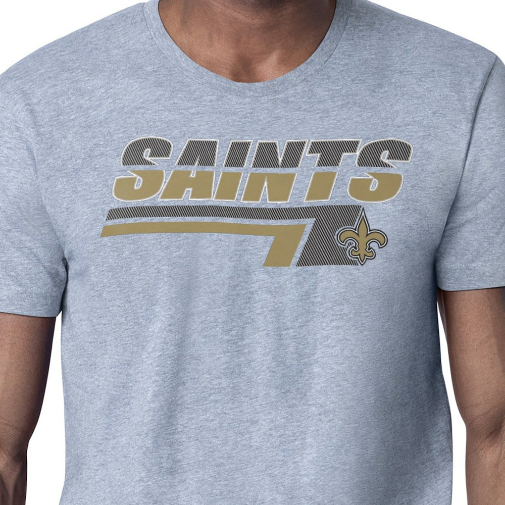 New Orleans Saints Starter Logo Push Graphic T-Shirt Heather Gray