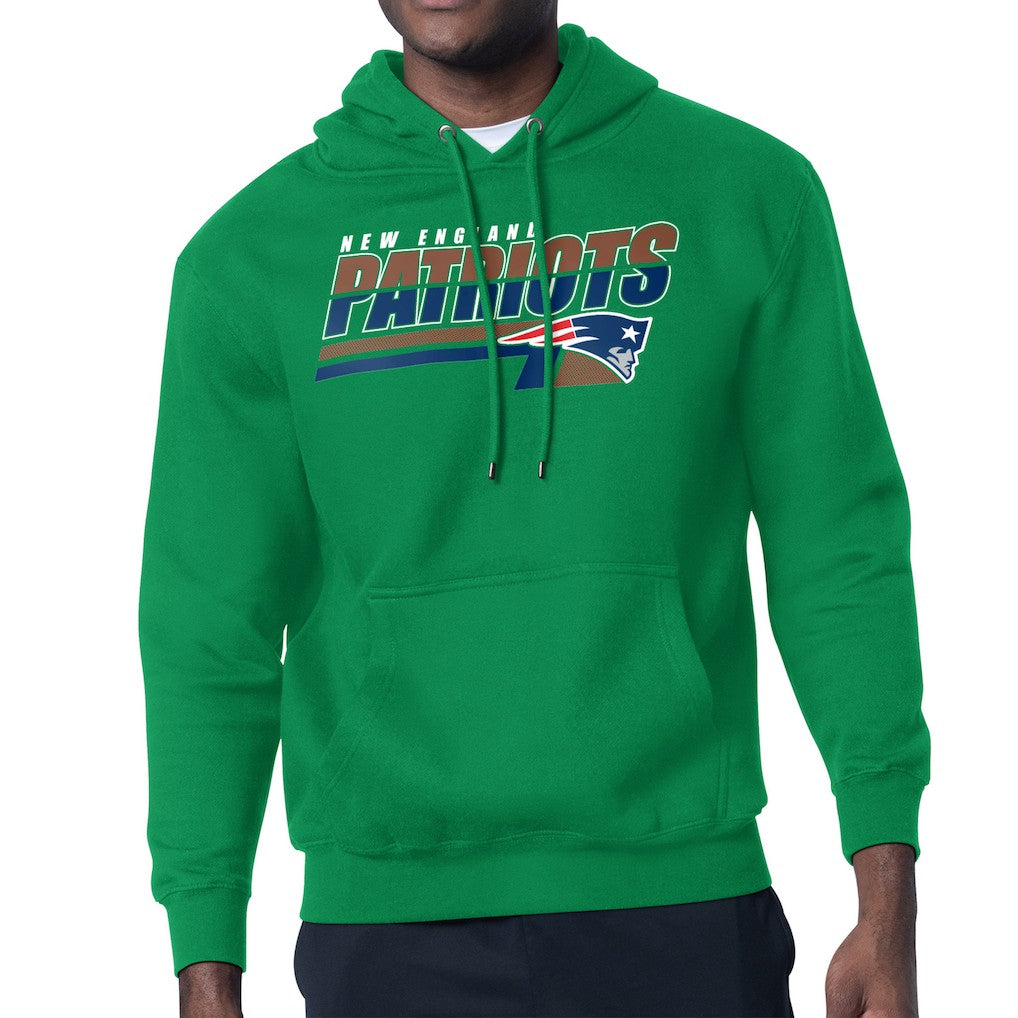 New England Patriots Starter Logo Push Graphic Hoodie Kelly Green