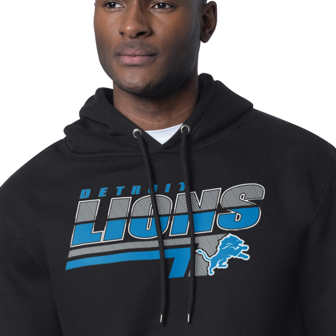 Detroit Lions Starter Logo Push Graphic Hoodie Black