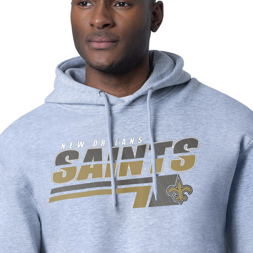 New Orleans Saints Starter Logo Push Graphic Hoodie Heather Gray