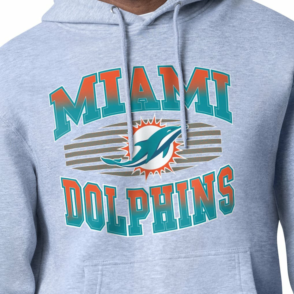 Miami Dolphins Starter Team Grit Graphic Hoodie Heather Gray