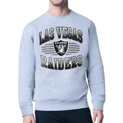 Las Vegas Raiders Starter Team Grit Graphic Fleece Pullover Sweatshirt Heather Gray