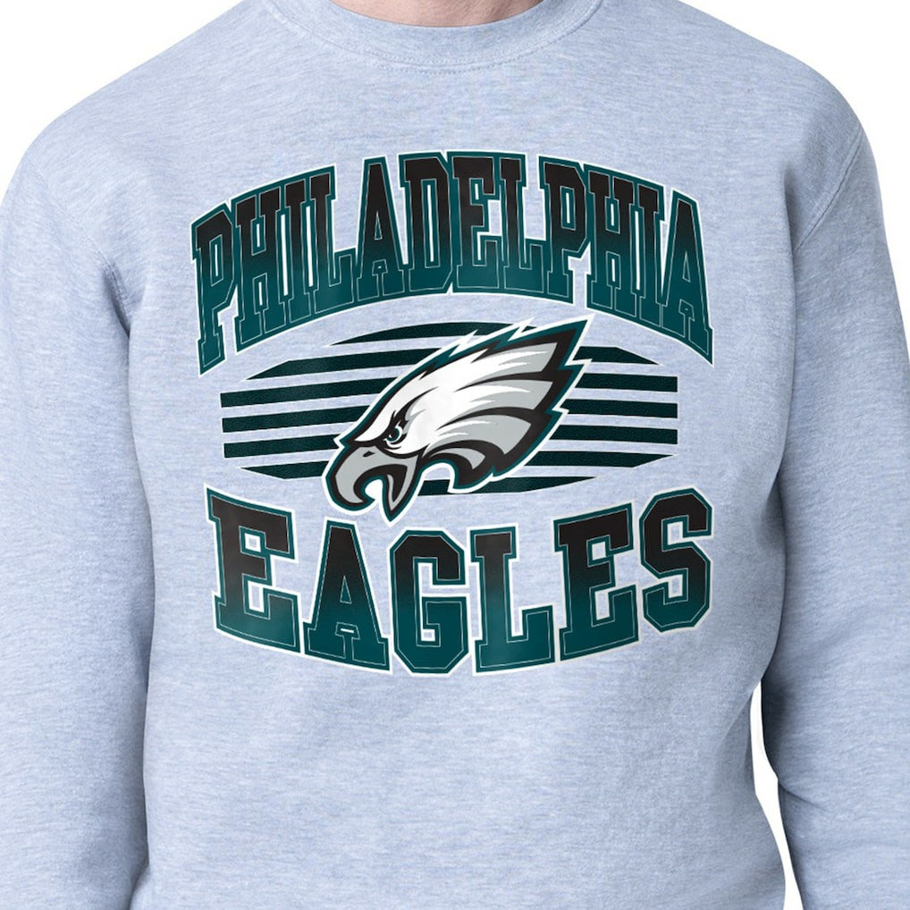 Philadelphia Eagles Starter Team Grit Graphic Fleece Pullover Sweatshirt Heather Gray