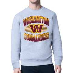 Washington Commanders Starter Team Grit Graphic Fleece Pullover Sweatshirt Heather Gray
