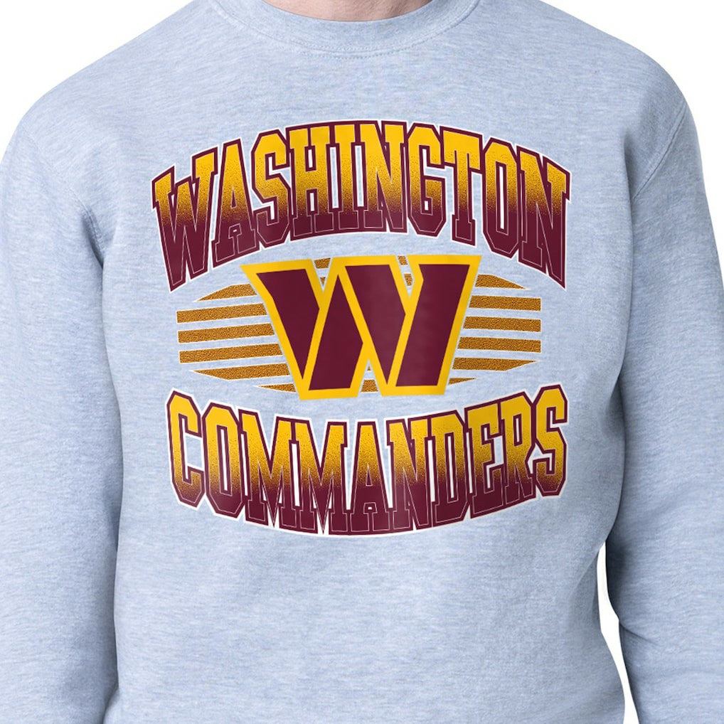 Washington Commanders Starter Team Grit Graphic Fleece Pullover Sweatshirt Heather Gray